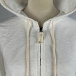 LL Bean 1912 Organic Cotton Full Zip Hoodie Sweatshirt White Womens Large Photo 3