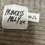 Princess Polly  Women's Gray Long Sleeve V Neck Knit Polo Sweater Top Size M/L Photo 2