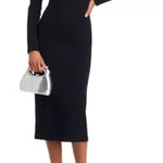 AQUA  Body‎ on Midi Dress V Neck Long Sleeve  XS Photo 0