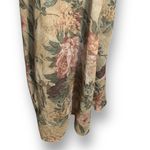Vintage 90s Floral Maxi Dress XL Beige Pink Tapestry Floral Short Sleeve Tan Photo 3