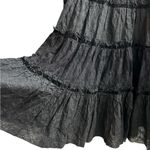 Bebe Vintage Tiered Maxi Skirt Velvet Lace Eyelet WhimsiGoth Boho Romantic OS Photo 3