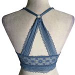 Victoria's Secret  Racer Back Lace Bralette M Blue Adjustable Straps Pullover Photo 2