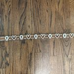 Nocona Leather Rhinestone, Hearts, Cross‎ Western Belt Size Large EUC Bling Brown Photo 4