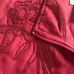 Coldwater Creek Red Silk Puffer Vest Full Zip Embroidered Winter Sporty Preppy Photo 7