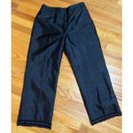 Willi Smith Vintage Y2K Black 100% Silk Dress Pants Cropped Beaded Lace Hem 10 Photo 0
