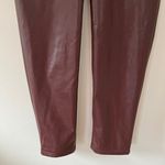 Abercrombie & Fitch Criss-Cross Waistband Vegan Leather 90s Straight Pant Brown Photo 1