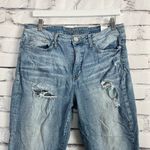 Seven7 Boyfriend Jeans Distressed Light Wash Women’s 14 Mid Rise Blue Capri Y2K Photo 4
