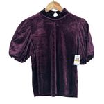 Laundry by Shelli Segal NWT Top Womens S Purple Velvet Puff Sleeve Y2K Whimsy Photo 0