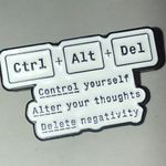 White Ctrl Alt Del Enamel Pin Photo 0