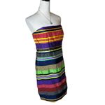 J. McLaughlin  Strapless Mini Dress 8 | Colorful Stripe Polka Dot Retro Y2K Party Photo 1
