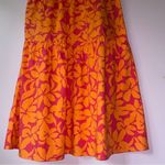 J.Crew Size 2 Tiered Midi Dress Tropical Floral Pink Orange Vacation Casual Photo 11