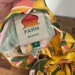 Farm Rio  Fresh Lemons Midi Skirt Small NWT $165 Bright Vacation Fruit Novelty Photo 2