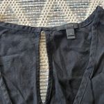 J.Crew linen blend tie waist black romper Photo 5