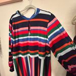 Eloquii NEW  Women's Plus A-Line Midi Dress Puff Sleeves Rainbow Stripes Size 22 Photo 3