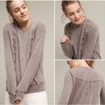 Anthropologie ERI + ALI Weckerlie Scalloped Gray Sweater Top Photo 1