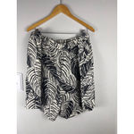 Cynthia Rowley  100% Linen Shorts Women’s 3X Black Cream Palm Leaf Pull On Resort Photo 2