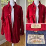 London Fog Vintage  Red Cotton Micro Corduroy Quilted Shirt Jacket Shacket Large Photo 1