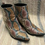 A Rider Girl Snake Print Ankle Boots Size 7 Photo 0