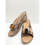 Good Choice Womens Size 8 Peep Toe Floral Casual Wedged‎ Juliet Sandals New Tan Photo 6