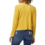 Bagatelle  Faux Suede Drape Moto Jacket Blazer Open Front Yellow, Size‎ Small Photo 12