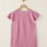 Garnet Hill  Hazel Organic-Cotton & TENCEL™ Ruffle casual pink Tee size M NWOT Photo 2