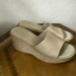 Gianni Bini Light Gold Sandals Womens 7.5 M Cork Wedge Platform Heels Slides Photo 3