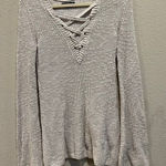 American Eagle  Outfitters Womens XS Sweater Knit Lace Up‎ V Neck Long Sleeve Photo 0