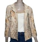 Tracy Reese New York Size 8 Tan Beige Embroidered Beaded Embellished Silk Jacket Photo 0