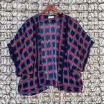 Taylor & Sage  chevron southwestern slinky kimono LARGE blue orange white Photo 0