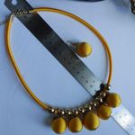 Yellow Ball Necklace with Earrings Set Photo 5