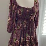 Free People Summer Picnic Printed Mini Dress Raisin Combo Brown Floral Brown Photo 1