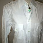 NWT New Womens L Designer PORT 57 White Top Blouse Button Down Dress Italy LS Size L Photo 1