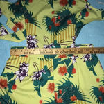 TROPICAL print jumpsuit cut out sides ties in back sexy slinky NEW size S Yellow Photo 7