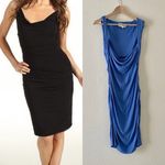 Nicole Miller Cowl Neck Ruched Jersey Dress Photo 1