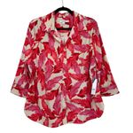 Chico's NWT Chico’s No Iron Cotton Stretch Feather Fiesta Button Down- Size 2.5 (14) Photo 0