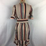Band of Gypsies Pink Striped Side Wrap Short Sleeve Dress S NEW Photo 2