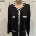 Karl Lagerfeld  Paris Black Cardigan Duster Sweater Old Money Designer Minimalist Photo 1