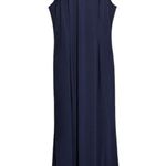 Lulus  Pledging My Love Navy Blue Beaded Maxi Dress Womens Large Formal Gown Zip Photo 2