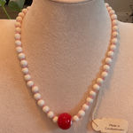 Chic Red and White Beaded Necklace Photo 0