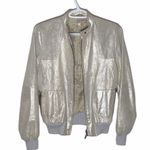 Doma light taupe silver coated moto bomber jacket size S Photo 1