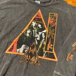 Def Leppard  Womens Sweatshirt Large Gray Crop Vintage Logo Junk food EUC Photo 1