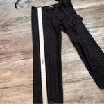 Mud Pie  Women Black Casual see through mesh lace Pants chevron print MEDIUM #83 Photo 1