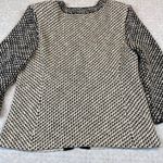 St. John  Knit Jacket Size 14 Black Ivory Zip Front Made USA Tweed Blazer Womens Photo 11