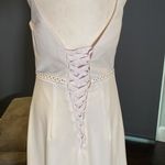 Women’s White Wedding Dress Leg Slit Silver Beading Corset Back Size 6 NWOT Photo 6