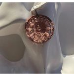 Vintage Crocheted Women’s Hook Earrings Mandela Boho Design Warm Rose Glass Pink Photo 9