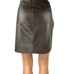 Lulus  Edgy Expression Dark Brown Faux Leather Vegan Pencil Mini Skirt Size M Photo 2