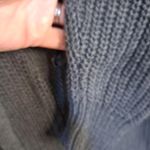 If It Were Me Gray Knit Sweater With Lace up Collar‎ Size XS Photo 3