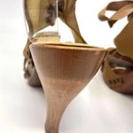 Stella McCartney Brown Grosgrain Lace Up Sling Back Heels Photo 7
