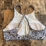 Athleta Zimbabwe High Neck Swim Bikini Top Leopard Print Photo 4