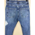 ZARA  Women’s Skinny Stretch Blue Jeans Size 30 Patch “Regret Nothing” Photo 4